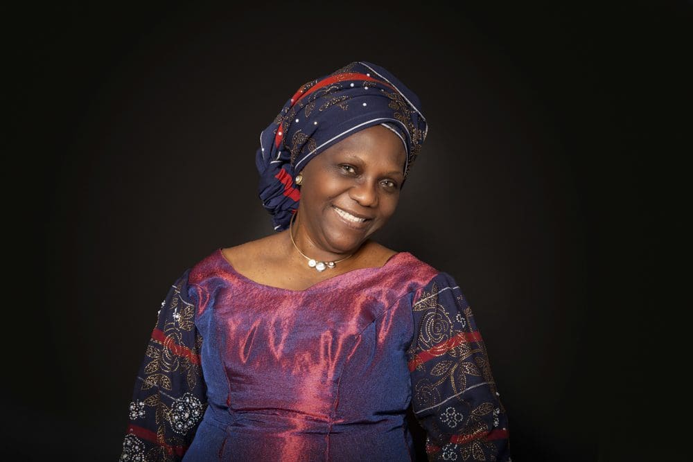 Portrait of a woman wearing traditional cultural clothing in a professional Birmingham photography studio