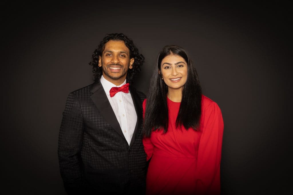 Elegant couple portrait during a family photoshoot in Birmingham studio