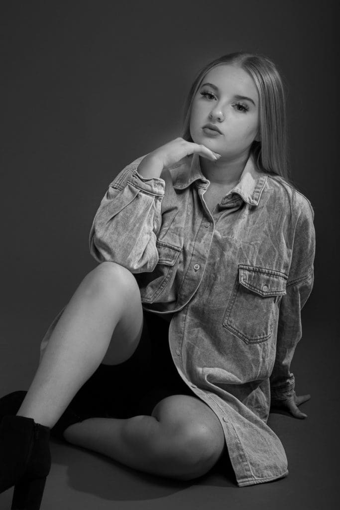 Creative modelling portfolio portrait with dramatic lighting in Birmingham