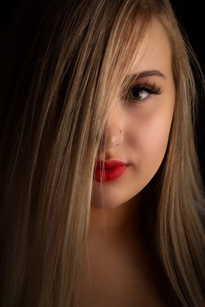 Modelling portfolio portrait photographed in studio