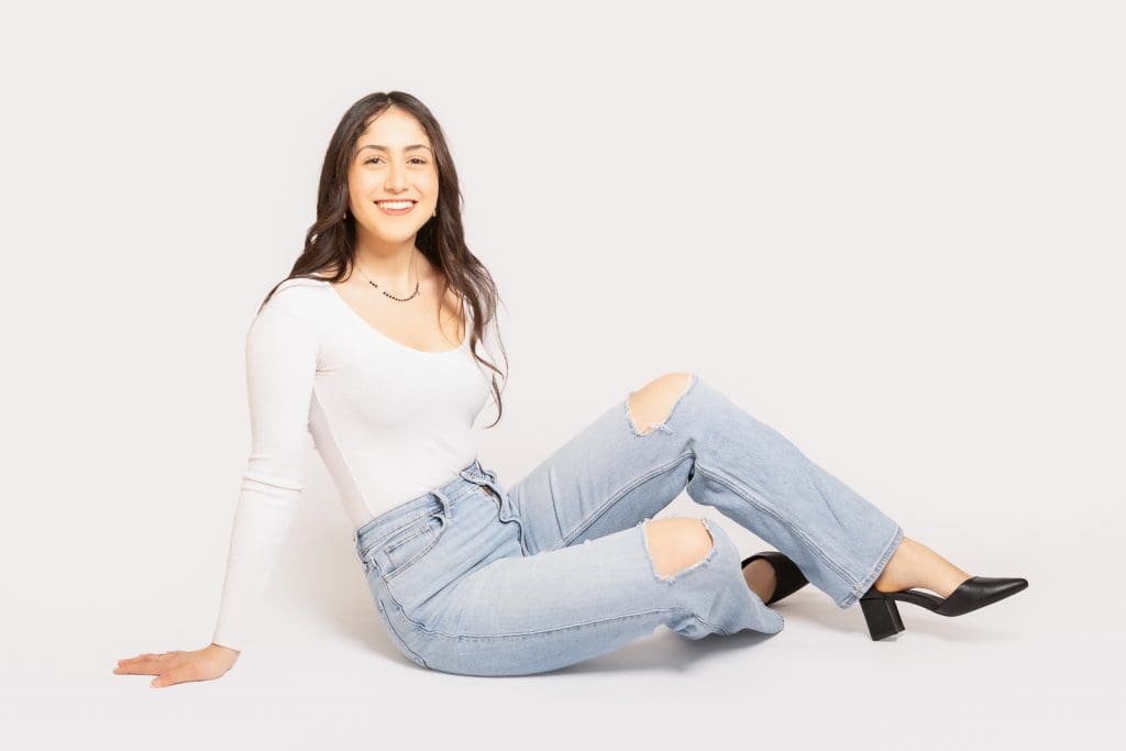 Modelling portfolio photography with neutral backdrop