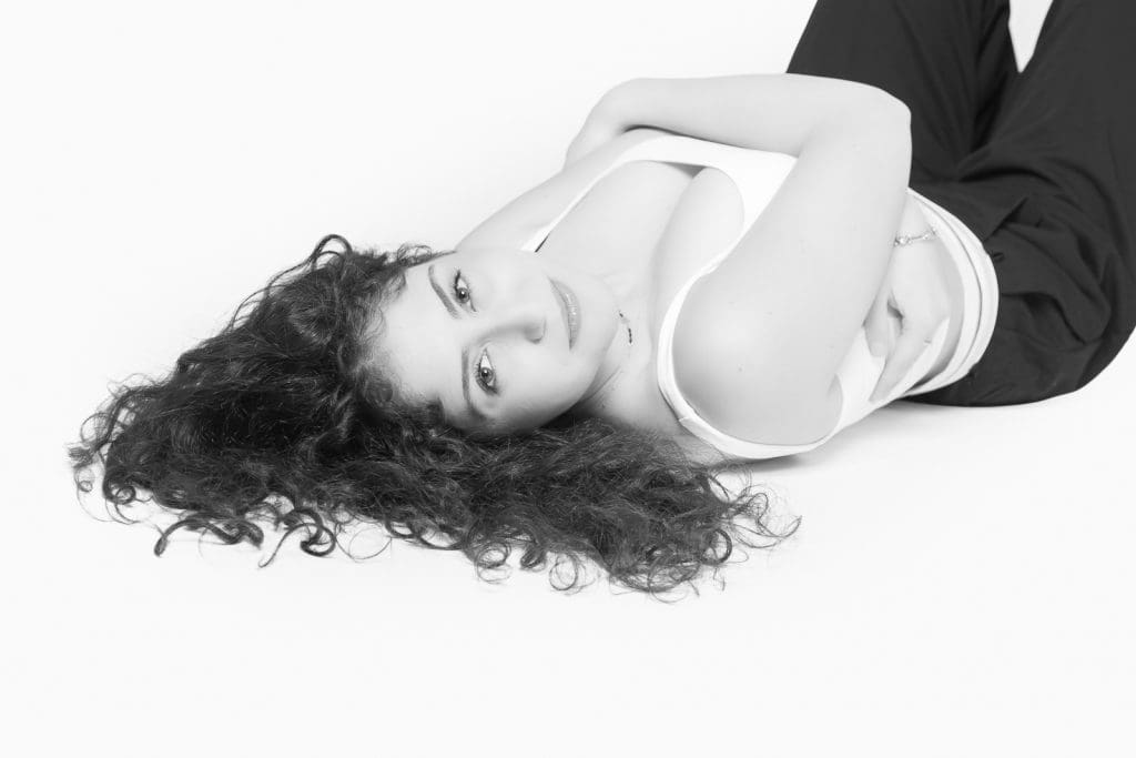 Studio portrait of a model photographed in Birmingham